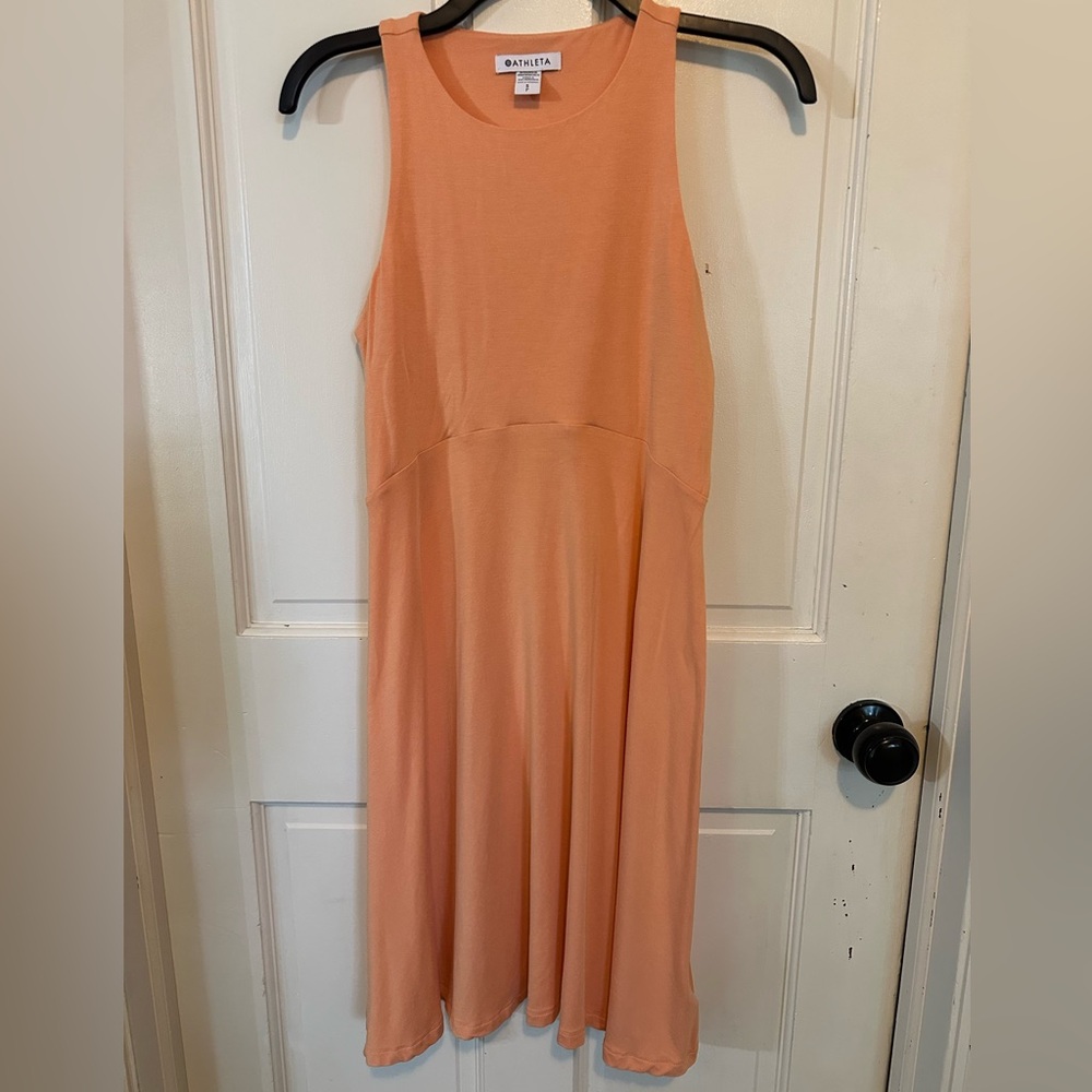 Athleta Peach‎ Orange Modal Spandex Santorini Thera Stretch Athletic Dress Small